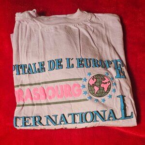 Vintage Capitale De L'Europe  Strasbourg  International France T-Shirt Size T6